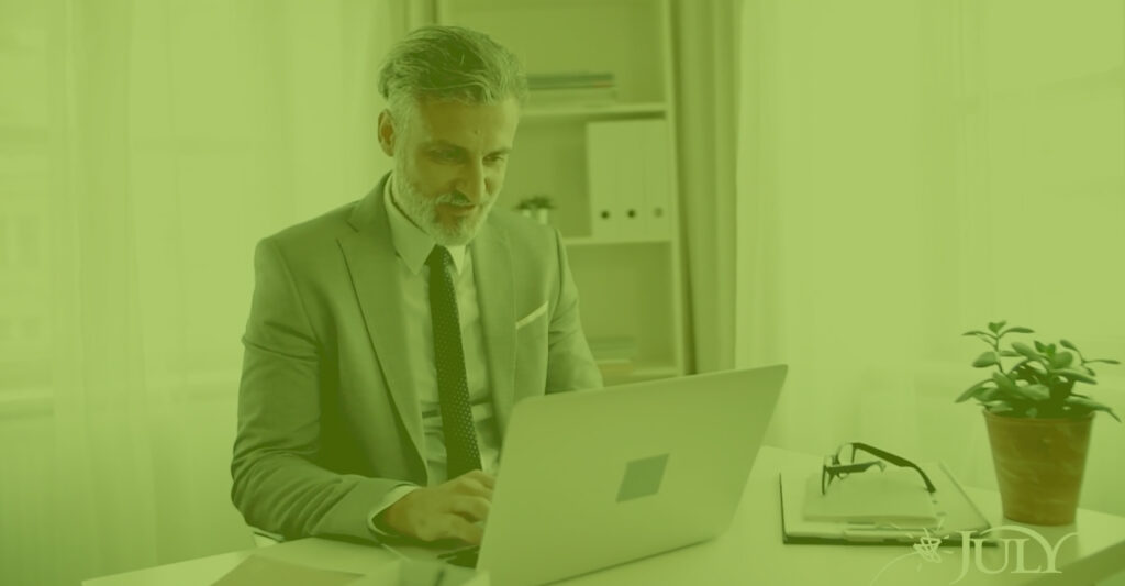 Man working on laptop