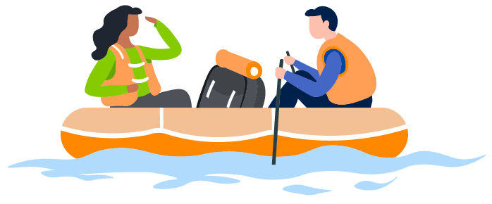 people canoeing illustration