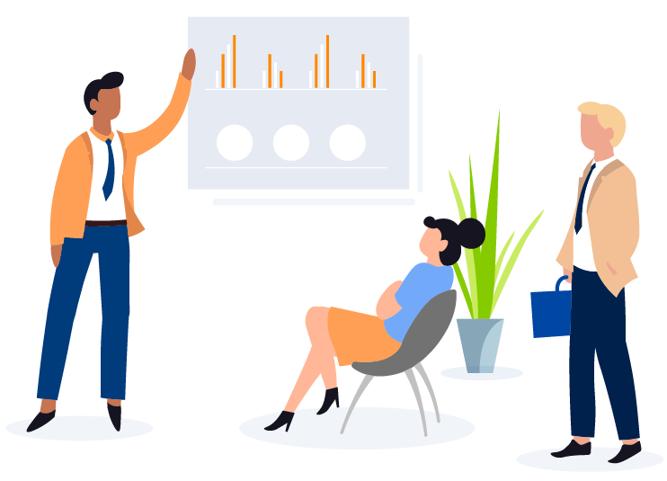 person presenting in meeting illustration