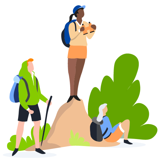 people hiking illustration