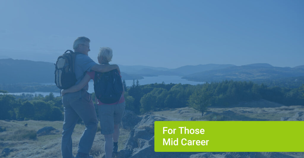 Older couple hiking together