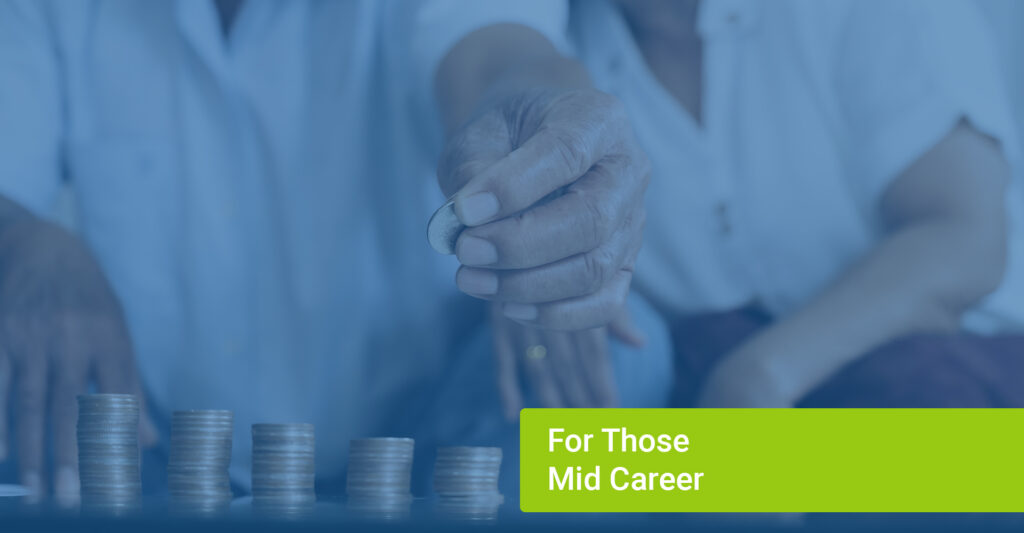 Person saving stacks of coins