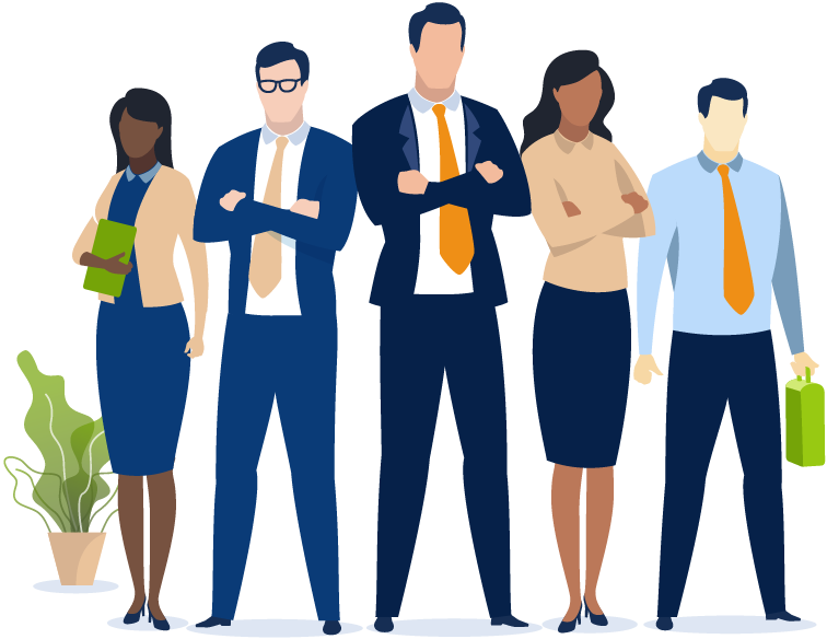 Confident Diverse Corporate People Illustration